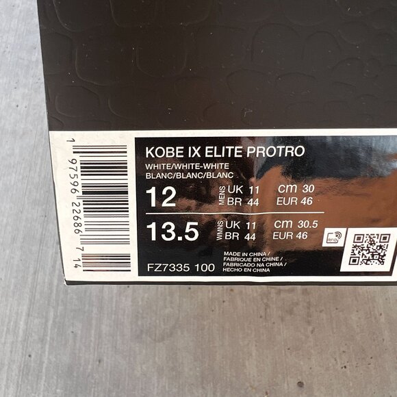 Nike Kobe 9 Elite Protro Halo FZ7335-100 Men's 12 Basketball NBA MAMBA LAKERS - Picture 2 of 5